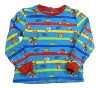 Azurovo-farebné pruhované pyžamové tričko s Toy Story George