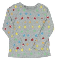 Šedé melírované triko s hvězdami George