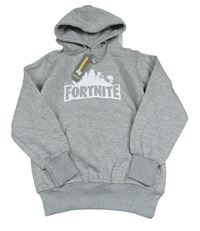 Šedá mikina - Fortnite s kapucí 