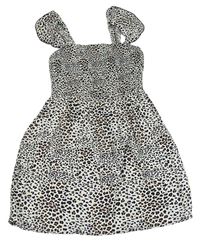 Bílo-černo-hnědé šaty s leopardím vzorem Primark