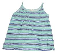 Bielo-zeleno-tmavomodrý pruhovaný top H&M