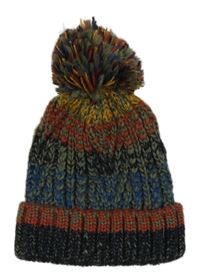 Tmavomodro-barevná melírovaná čepice s bambulí F&F