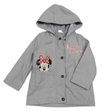 Svetlosivá vodeodolná jarná bunda s Minnie a kapucňou Disney