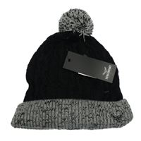 Nové - Černo-šedá čepice s bambulí 