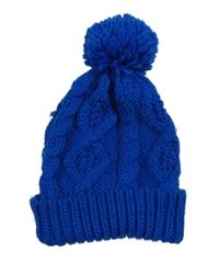 Tmavomodrá vzorovaná čepice s bambulí 