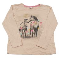 Ružové tričko s koníky Dopodopo