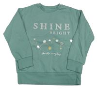 Zelená mikina s hviezdami a nápismi St. Bernard