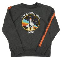 Tmavosivá mikina s raketou - NASA