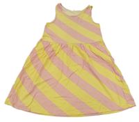 Žlto-ružové pruhované šaty H&M