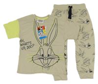 Nové - 2set - béžové tričko s Bugsem + tepláky Pep&Co