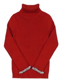 Červený rebrovaný svetrový rolák Primark