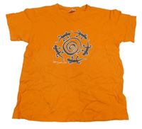 Oranžové tričko s ještěrkami Fruit of the Loom