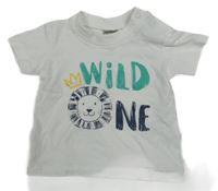 Biele tričko s nápisom a lvem