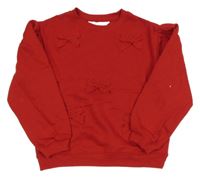 Červená mikina s mašľami H&M