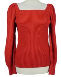 Dámsky červený rebrovaný sveter zn. F&F
