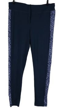 Dámske tmavomodro-fialové vzorované športové legíny Seasons