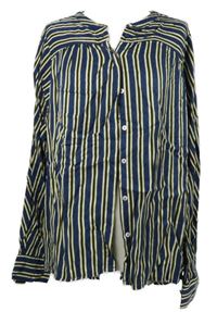 Dámská tmavomodro-béžovo-bílá pruhovaná halenka Numph 