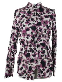 Dámská purpurovo-černá vzorovaná halenka Frank Walder 