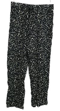 Dámske čierno-biele vzorované voľné é nohavice Primark