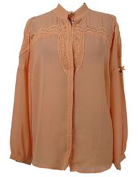 Dámská lososová šifonová halenka s madeirou Lola Palringer