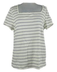 Dámské bílo-tmavomodré pruhované tričko Nutmeg 