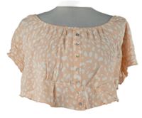 Dámska svetloružová -biela vzorovaná crop blúzka Primark