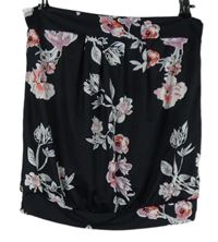 Dámský černý květovaný top bez ramínek 