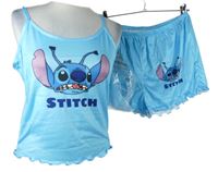 Dámské světlemodré kraťasové pyžamo se Stitchem 