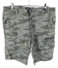 Pánské šedé army plátěné kraťasy s kapsami F&F vel. 36