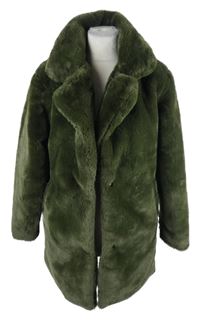 Dámský khaki kožešinový kabát Primark 