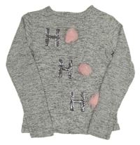 Sivé melírované úpletové tričko s nápisom Primark