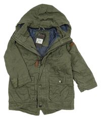 Nové - Khaki plátěná podzimní parka s kapucí Libsi Markah 