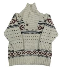 Béžový vzorovaný sveter H&M