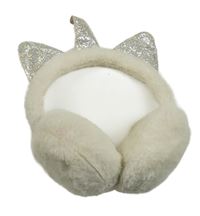 Smetanové chlupaté klapky na uši s uškami