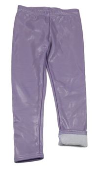 Fialové zateplené legíny 