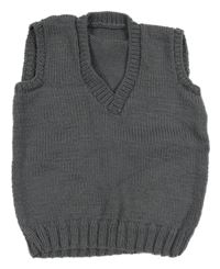 Sivá pletená vesta