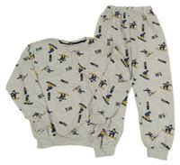 2set- světlešedá lehká mikina se snowboardysty 