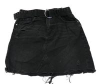 Čierna rifľová sukňa s opaskom Denim Co.