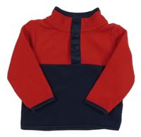 Červeno-tmavomodrá fleecová mikina Primark