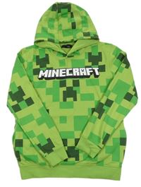 Zelená vzorovaná mikina Minecraft s kapucí 