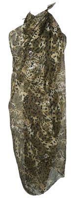 Dámské béžovo-hnědé vzorované pareo