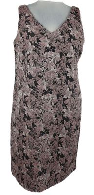 Dámske čierno-ružové kvetované šaty Tu