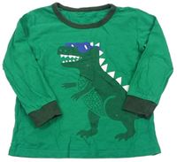 Zelené pyžamové tričko s dinosaurom