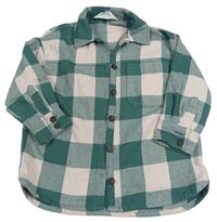 Khaki-smetanová kostkovaná košile H&M
