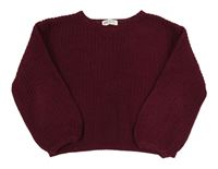Vínový žinylkový sveter H&M