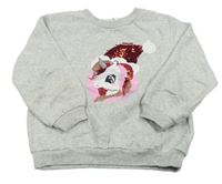 Sivá mikina s překlápěcími flitre H&M