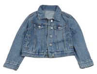 Modrá rifľová crop bunda Dunnes