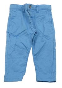 Modré plátenné chino nohavice Sfera