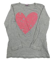 Šedé triko se srdíčkem dopo