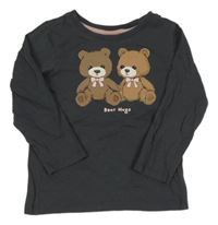 Antracitové triko s medvídky H&M
